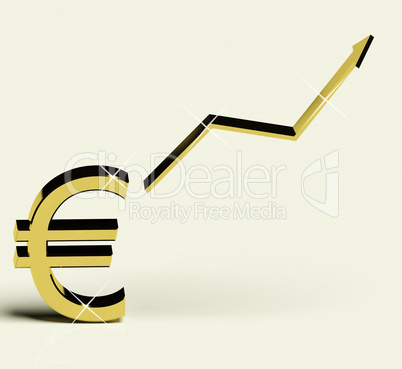 Euro Sign And Up Arrow As Symbol For Earnings Or Profit