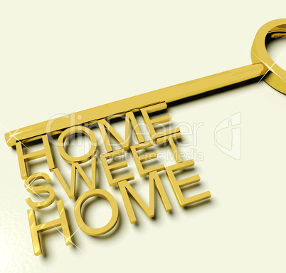 Key With Sweet Home Text As Symbol For Property And Ownership