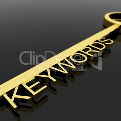 Key With Keywords Text As Symbol For SEO Or Optimization