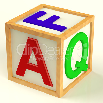 Block Spelling FAQ As Symbol for Questions And Answers