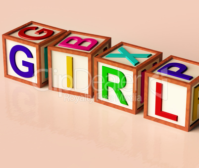 Kids Blocks Spelling Girl As Symbol for Kids And Childhood