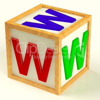 Block With Www As Symbol for Internet And Information