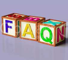 Blocks Spelling Faq As Symbol for Questions And Answers