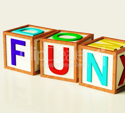 Kids Blocks Spelling Fun As Symbol for Enjoyment And Playing