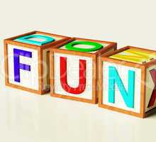 Kids Blocks Spelling Fun As Symbol for Enjoyment And Playing