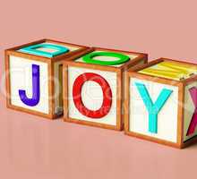 Kids Blocks Spelling Joy As Symbol for Fun And Playing