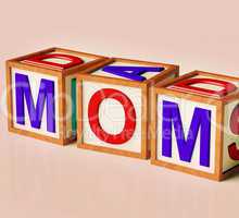 Kids Blocks Spelling Mom As Symbol for Motherhood And Parenting