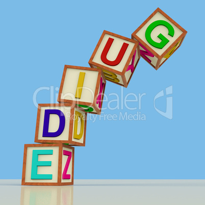 Blocks Spelling Guide Falling Over As Symbol for Education Or Tr