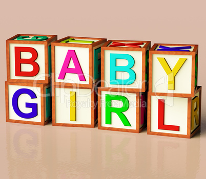 Kids Blocks Spelling Baby Girl As Symbol for Babies And Childhoo