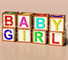 Kids Blocks Spelling Baby Girl As Symbol for Babies And Childhoo