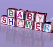 Kids Blocks Spelling Baby Shower As Symbol for Babies And Newbor