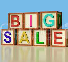 Blocks Spelling Big Sale As Symbol for Discounts And Promotions
