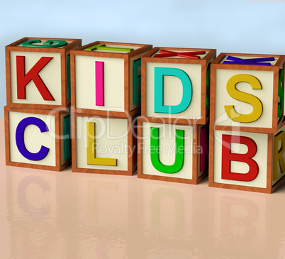 Blocks Spelling Kids Club As Symbol for Childrens Fun