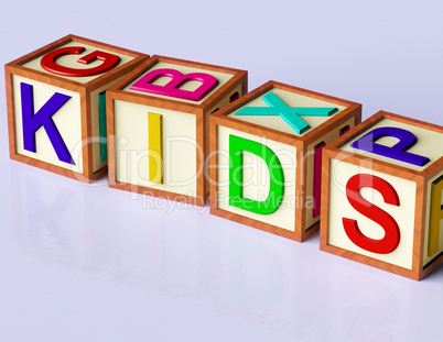 Blocks Spelling Kids As Symbol for Childhood And Children