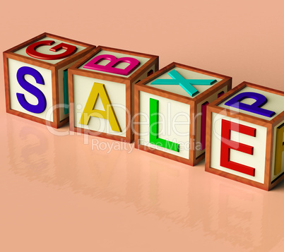 Blocks Spelling Sale As Symbol for Discounts And Promotions