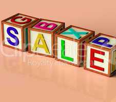 Blocks Spelling Sale As Symbol for Discounts And Promotions