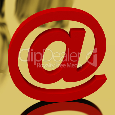 Red Email Sign Representing Internet Mail And Communication.