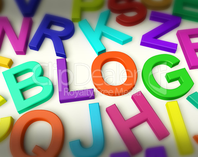 Letters Spelling Blog As Symbol for Weblog And Blogging