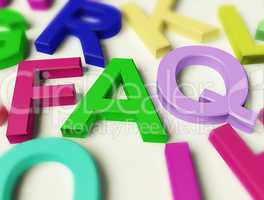 Letters Spelling FAQ As Symbol for Questions And Answers