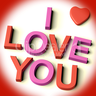 Letters Spelling I Love You With Heart As Symbol for Celebration