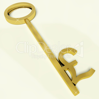 Key With Pound Sign As Symbol For Money Or Investment