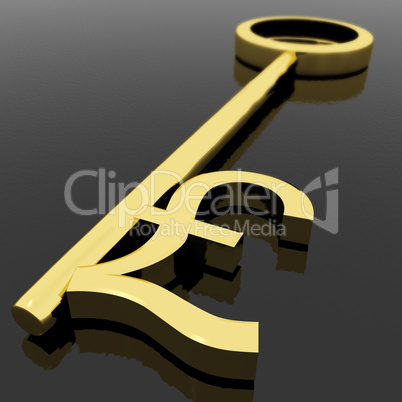 Key With Pound Sign As Symbol For Money Or Wealth