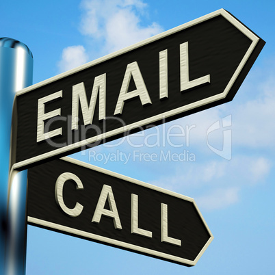 Email Or Call Directions On A Signpost