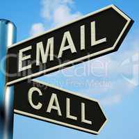 Email Or Call Directions On A Signpost