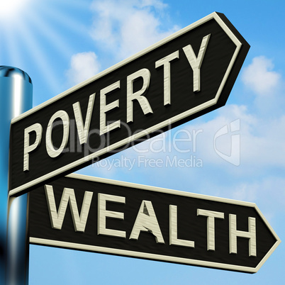 Poverty Or Wealth Directions On A Signpost