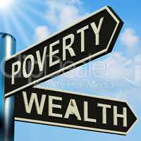 Poverty Or Wealth Directions On A Signpost