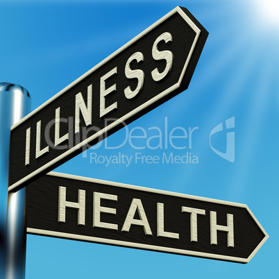 Illness Or Health Directions On A Signpost
