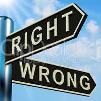 Right Or Wrong Directions On A Signpost