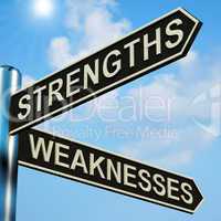 Strengths Or Weaknesses Directions On A Signpost