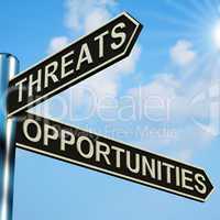 Threats Or Opportunities Directions On A Signpost