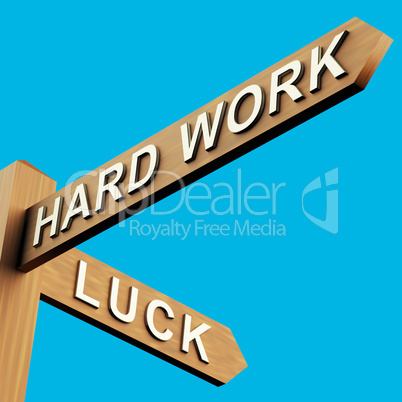 Hard Work Or Luck Directions On A Signpost
