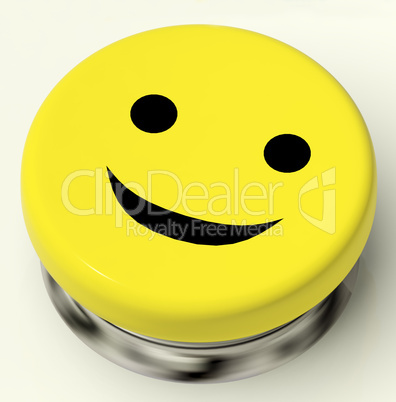 Smiley Button As Symbol For Cheer Or Happiness