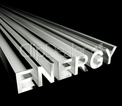 Energy Text In White As Symbol For Electricity And Strength