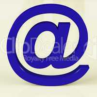 Blue Email Sign Representing Internet Mail And Communication.