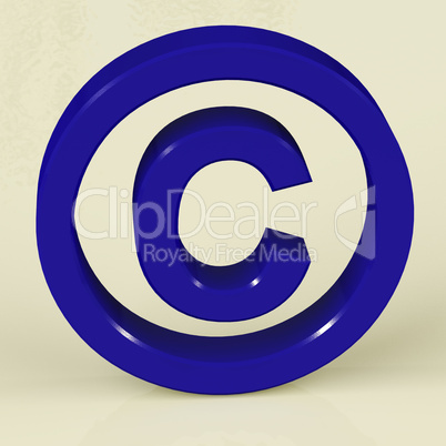 Blue Copyright Sign Representing Patent Protection.