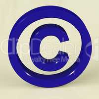 Blue Copyright Sign Representing Patent Protection.
