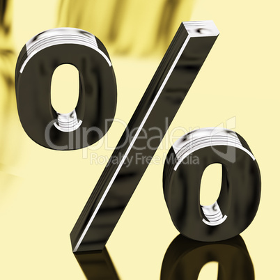 Silver Percentage Sign Representing Finance And Interest