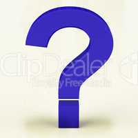 Blue Question Mark Representing Faqs Or Support
