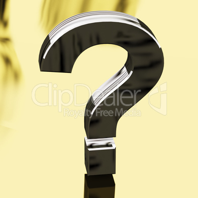 Silver Question Mark Representing Faqs Or Support
