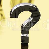 Silver Question Mark Representing Faqs Or Support
