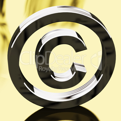Silver Copyright Sign Representing Patent Protection.