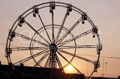 Big wheel and sunset