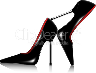 vector pair of high heel shoes