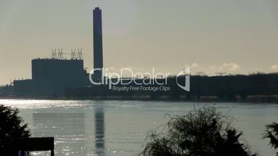 Cape cod power plant silhouette; 2
