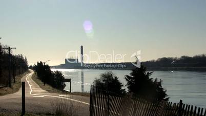 Cape cod canal, bike path & power plant