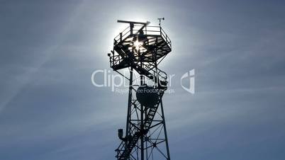 Marine traffic control radar tower